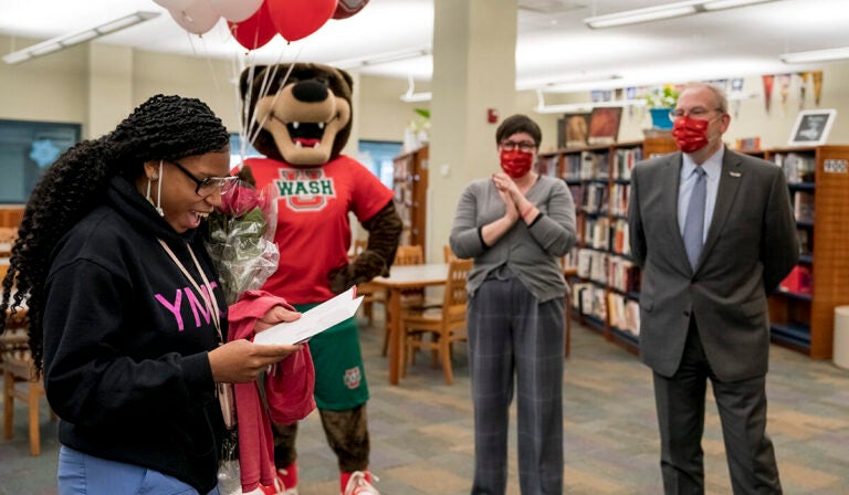 St. Louis student surprised with WashU Pledge scholarship